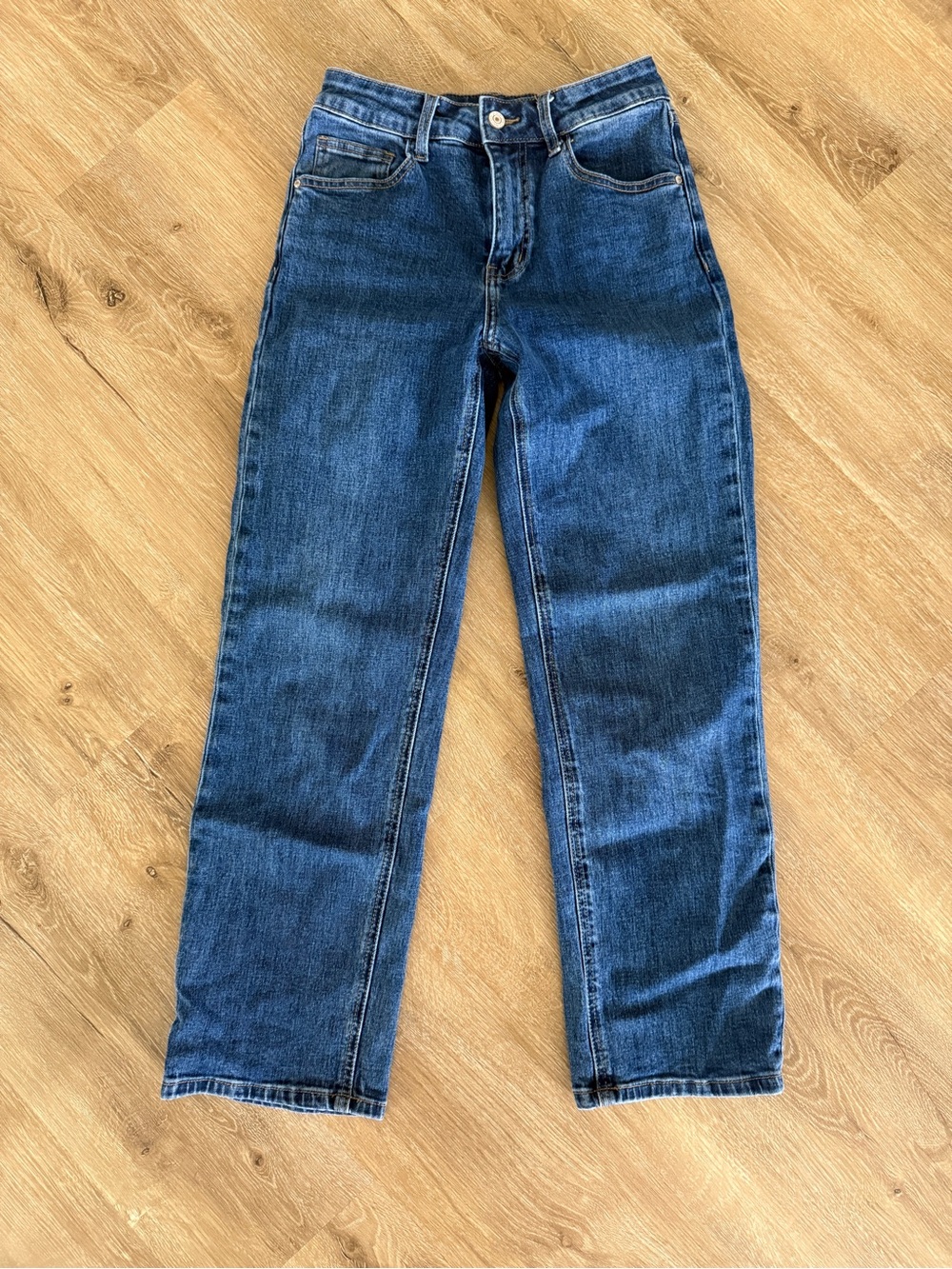 Cropped Women’s Dark Blue Straight-Leg Jeans